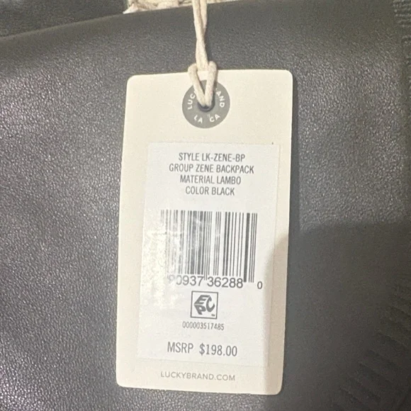 Lucky Brand Black Leather Backpack - Picture 2 of 2